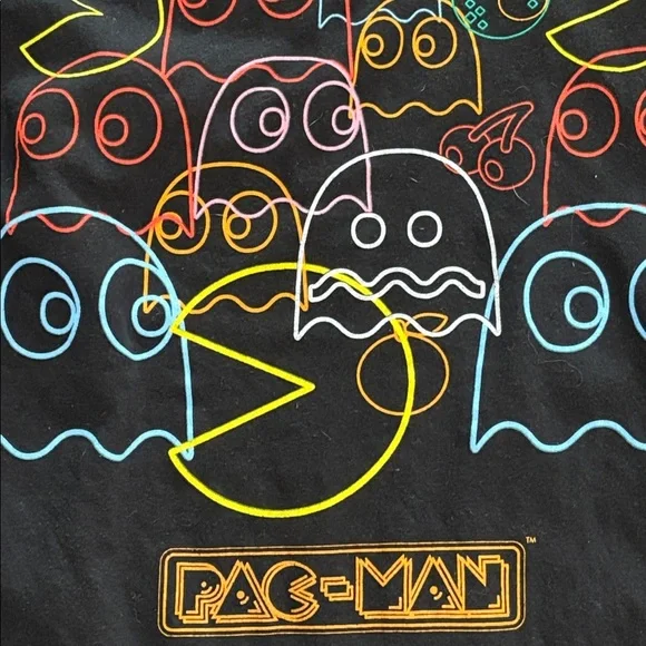 Vintage Pac-Man Neon Graphic T-Shirt — Size L - Picture 7 of 7